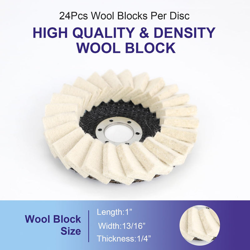 [Australia - AusPower] - SCOTTCHEN Felt Flap Disc Abrasives 4-1/2" x 7/8" Arbor Buffing Polishing Wheel for Angle Grinder - 5 Pack 