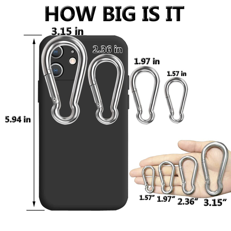 [Australia - AusPower] - Spring Snap Hooks, 304 Stainless Steel Metal Clip Heavy Duty Rope Connector Small Snap Clamp Key Chain Link Buckle for Hammock Swing Set Outdoor Travel Camping Fishing Hiking 1.57inches(m4)-8pcs 