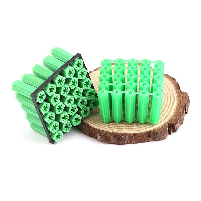 [Australia - AusPower] - 200pcs Green Plastic Masonry Screw Fixing Wall Anchor Drywall Plugs Anchors(6mm+8mm) 
