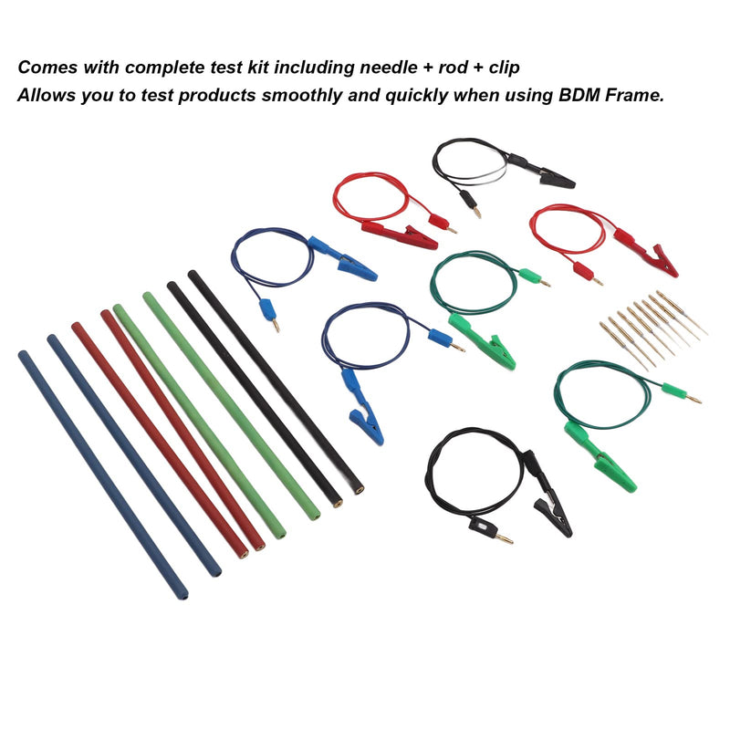 [Australia - AusPower] - Frame Probes with Metal Probes & Rods, 24 Piece ECU Programming Connection Cables Clips Conductivity Complete Kit Compatible with Chip Tuning Tools for Secure ECU Reading Writing 