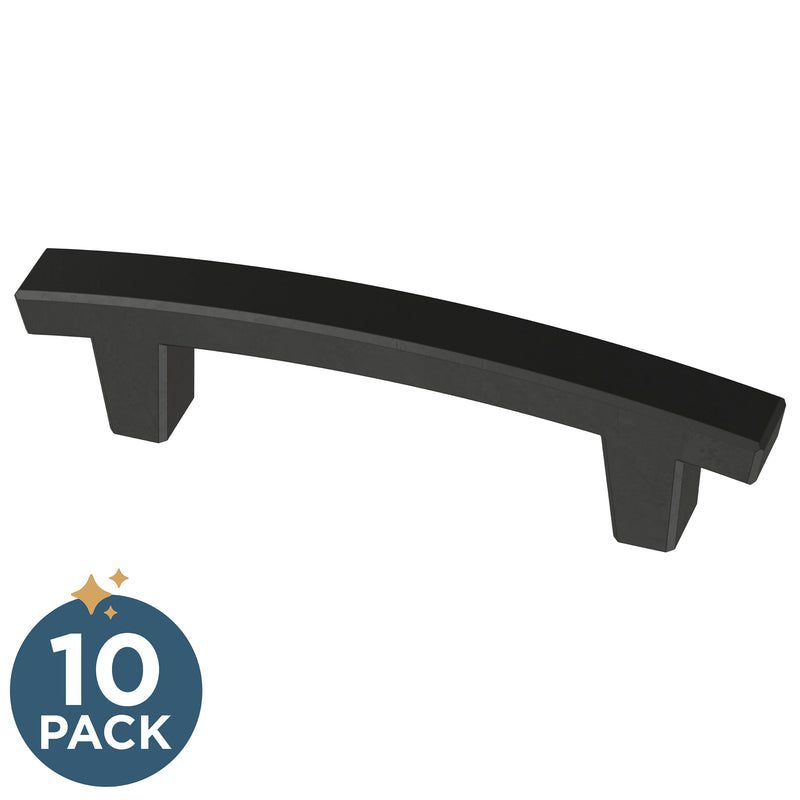 Franklin Brass (10-Pack) – Matte Black Cabinet Handles, 3 Inch Hole Center, Pulls for Drawers, Kitchen Cabinet Door, Dressers | Pierce 3" (76mm) 10