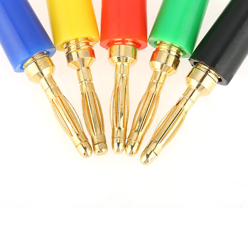 [Australia - AusPower] - Oumefar 20Pcs Speaker Banana Plugs Connector Mixed Colors Banana Plug Brass Jack Test Probes Connector Electrical Testing for Medical Equipment Speaker Amplifier 