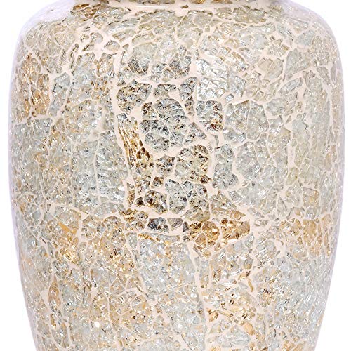 Cremation Urn for Human Ashes with Velvet Bag, for Adults up to 100 kgs, Funeral Urns by Divit Shilp (White Mosaic, Adult) White Mosaic
