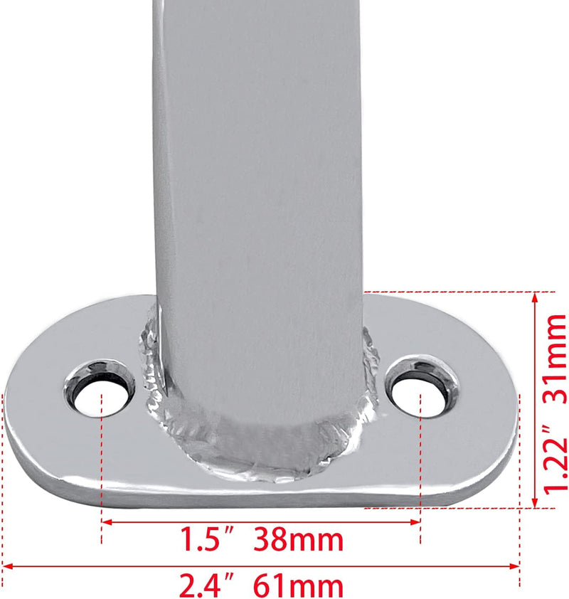 ISURE MARINE 304 Stainless Steel 12 inch Boat Rail Grab Handle Marine Handrail Round Tube Handle for Marine Yacht RV