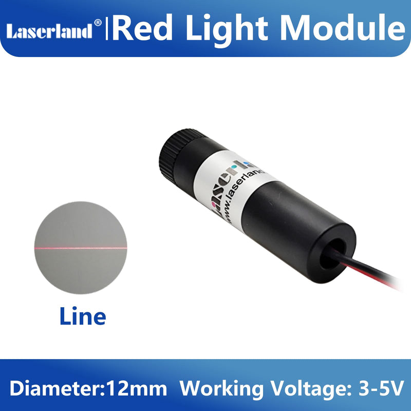 [Australia - AusPower] - 5pcs Red Light Source Line Projector Diode Module 12mm Diameter 5VDC 650nm 