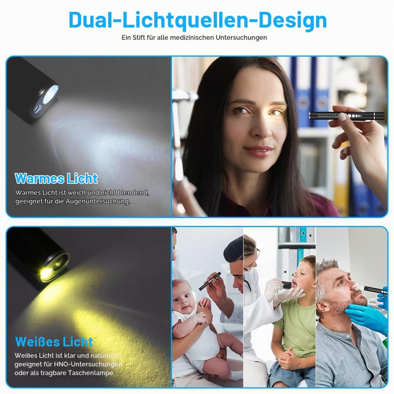 flintronic Pupil Light Medicine, Diagnostic Light Nurse Emergency Service Accessories, with Pupil Meter & Ruler, Rechargeable USB LED Pen Lamp for Nurses, Students, Doctors | 2 Modes Hidden USB Charging with Pupil Meter and Clip for Various Purposes, P...