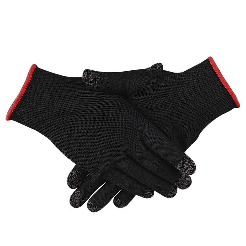 [Australia - AusPower] - Game Gloves, Anti-Sweat Breathable, Touch Finger Gaming Glove for Highly Sensitive Nano-Silver Fiber Material, Dot Silica Gel Palm Non-Slip Design, Support Almost All Mobile Gaming 