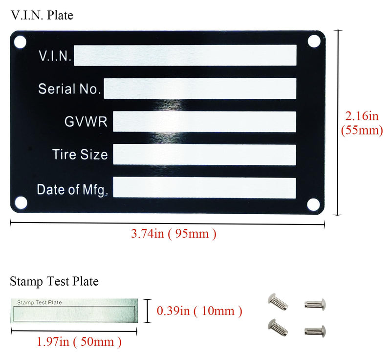 Blank Aluminum ID Plates, Metal Identification Plate, Serial Number Tag, Equipment Data Plate, Chassis ID Label, Compliance Asset Tag, Industrial Nameplate, DIY Replacement ID Plate Blank, 5 Pcs.