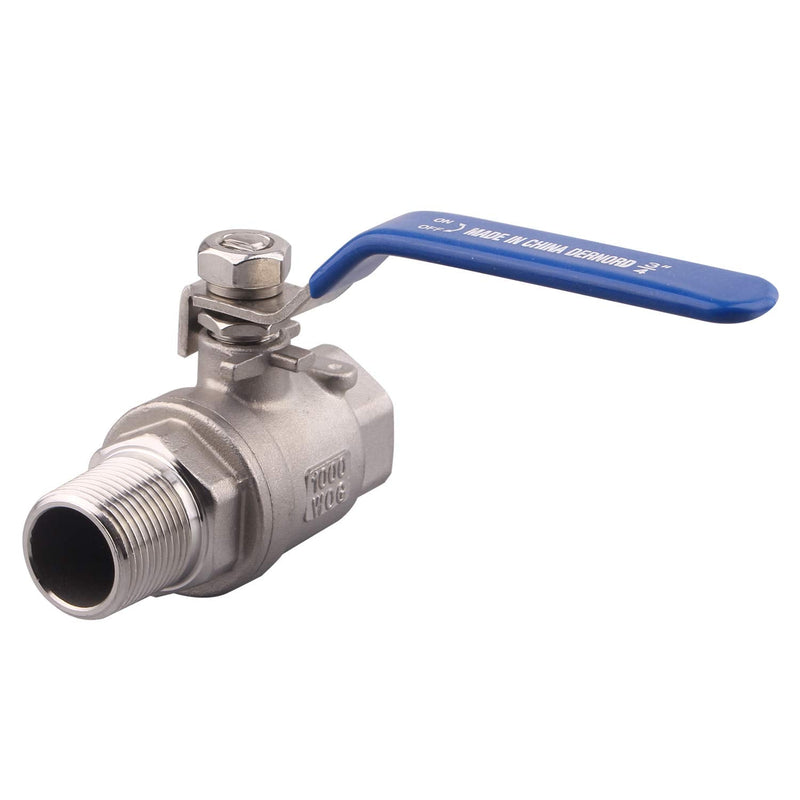 [Australia - AusPower] - DERNORD Full Port Ball Valve 3/4 Inch - Male x Female Stainless Steel 304 Heavy Duty for Water, Oil, and Gas,1000WOG (3/4 Inch NPT) 3/4 Inch NPT Pack of 1 