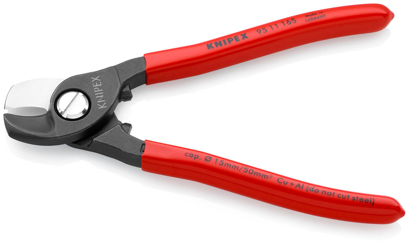 [Australia - AusPower] - KNIPEX Cable Shears, 6-1/2 In L, 1/0 AWG, Red Standard Grip 