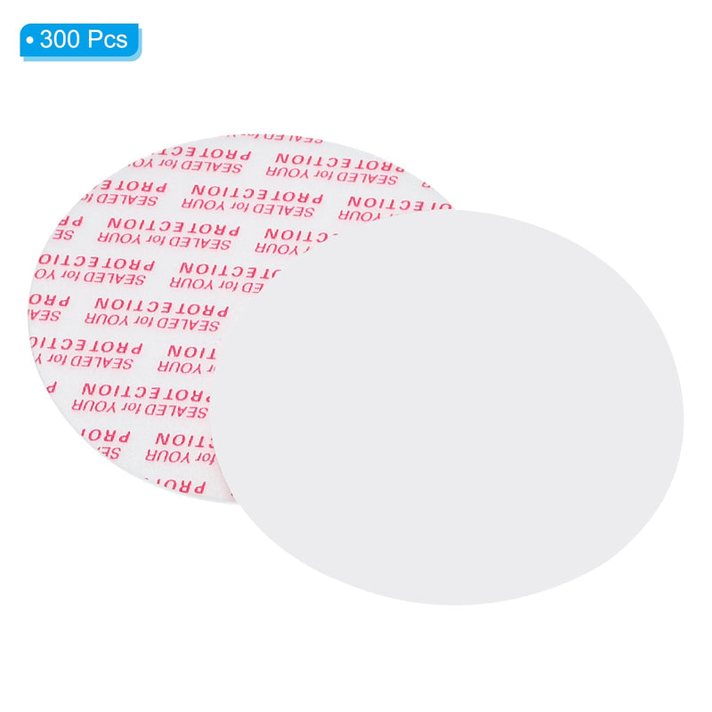 [Australia - AusPower] - PATIKIL 60mm/2.34inch Foam Lid Liner, 300Pcs PS Foam Resistant Tamper Pressure Sensitive Seal for Bottle Cap Liners Seals, White Red 