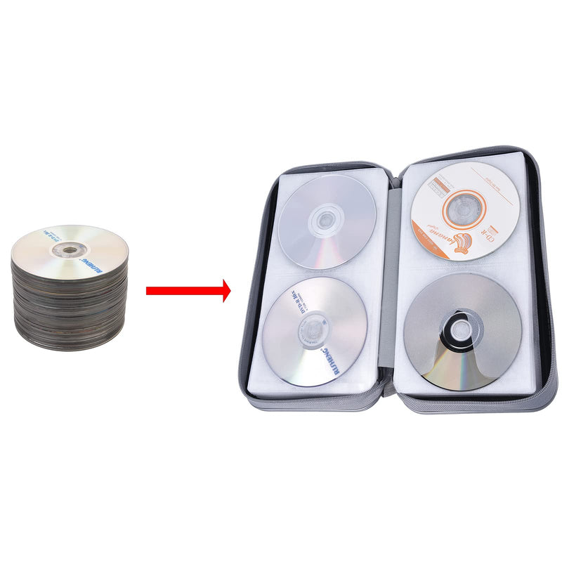 [Australia - AusPower] - CD Case,96 Capacity CD Holder Hard Plastic CD Storage Wallet Protective CD/DVD Case Holder for Car Home Travel (96, Black) 96 