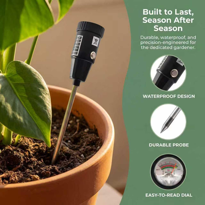 [Australia - AusPower] - Soil Moisture Meter, Quickly detect Soil Acidity and Alkalinity Without the Need for Batteries, Portable Soil ph Meter, Le for Gardens, Lawns, Larms, and Indoor Potted Plants,295 mm Long 