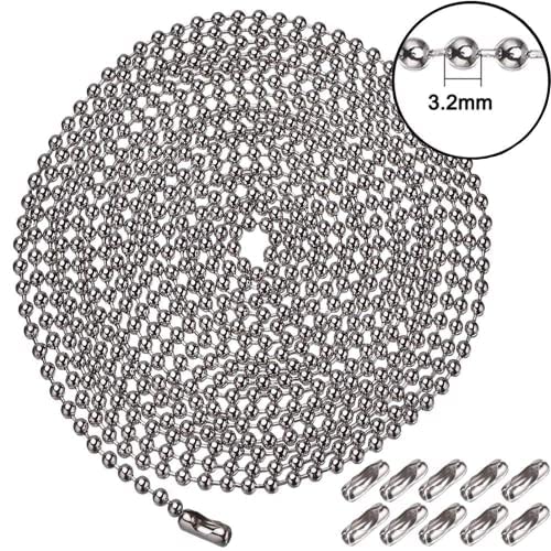[Australia - AusPower] - Vinaco Pull Chain, 2 Pieces 36 Inch Stainless Steel Bead Chain, Great Pulling Force & Rustproof, 6 Size, 3.2mm ball chain with 4 free Matching Connectors - Silver (36 inch) 36inch Sliver 