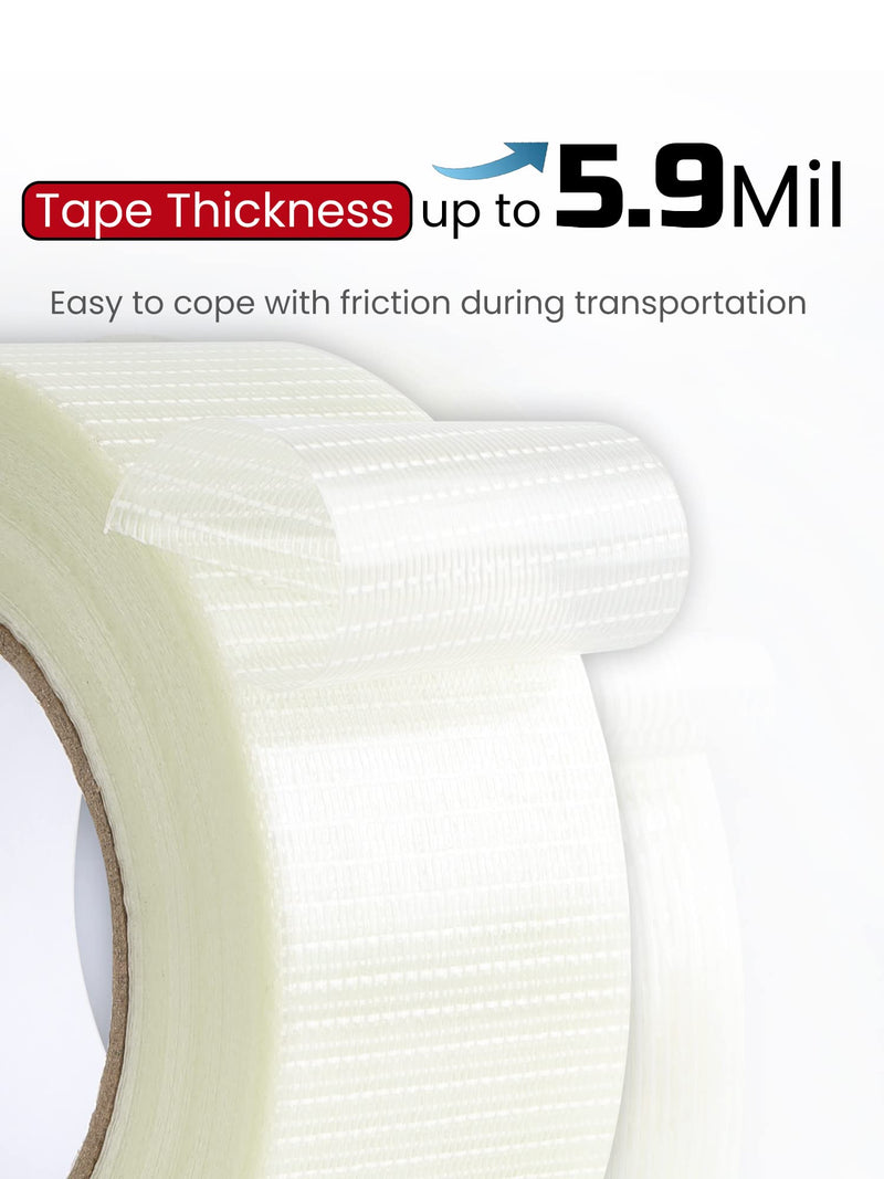 [Australia - AusPower] - Lichamp Strapping Tape 2 inches, 60 Yards Reinforced Packing Tape Wide Fiberglass Tape Filament Nylon Tape 