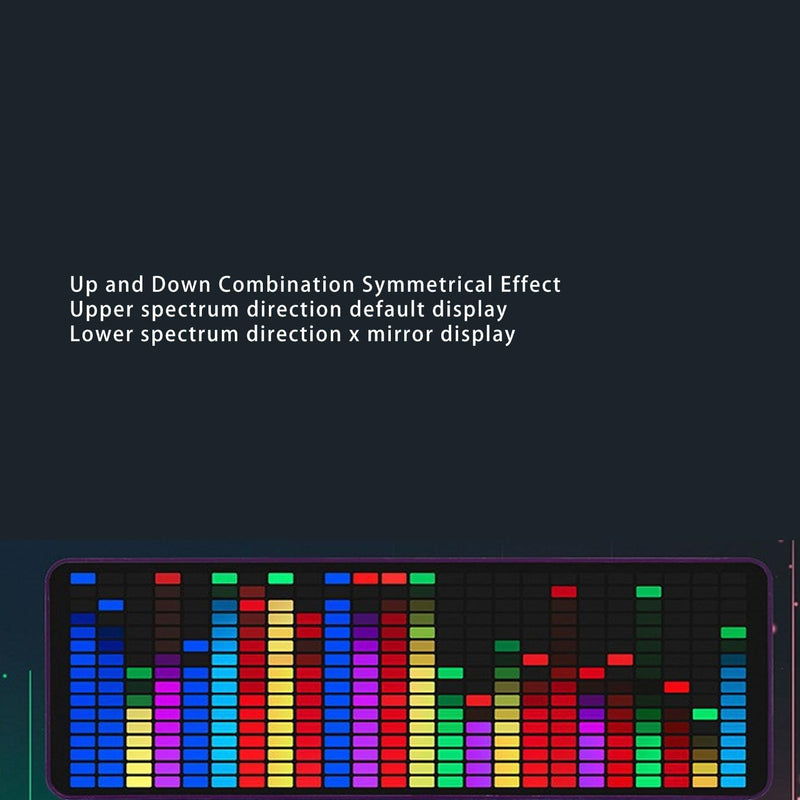 [Australia - AusPower] - LED Music Spectrum Analyzer, 5VUSB Music Voice Rhythm Spectrum Display, 384 LEDs Clock 20 Dynamic 7 Colors RGB Colorful 1624 Segment Rhythm Light Level Voice Sensor Pickup Analyzer 