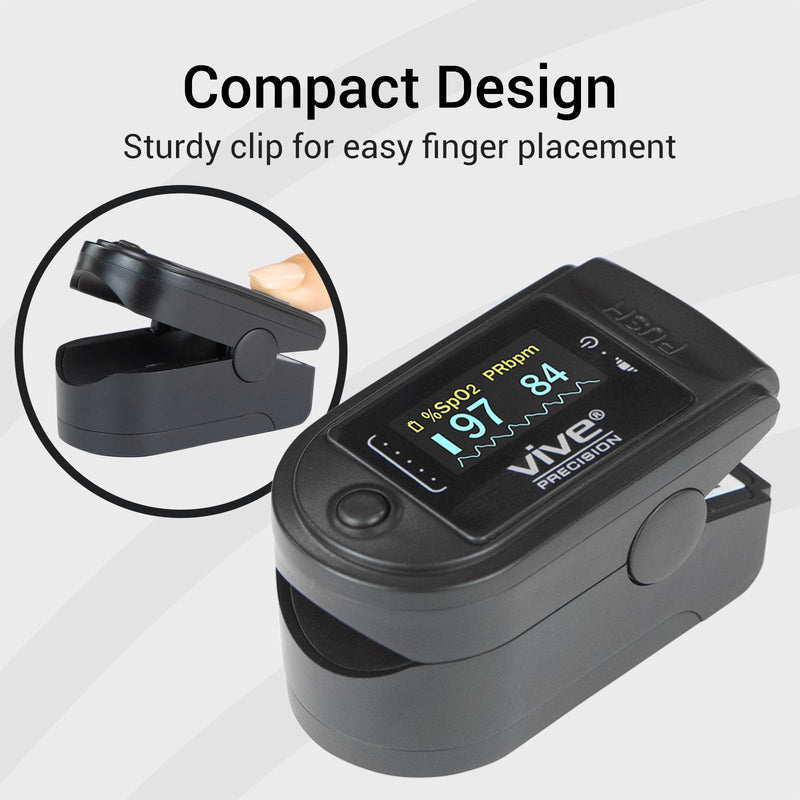 [Australia - AusPower] - Pulse Oximeter - Oxygen Monitor Fingertip, Heart Rate Medical Grade Sensor LED Display - Accurate Finger Meter For Saturation SpO2, Lanyard & Batteries Included - FSA/HSA Approved 
