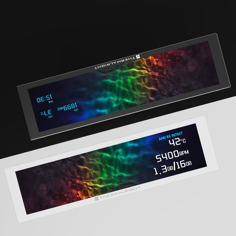 THERMALRIGHT Trofeo Vision 9.16 LCD White 9.16 Inch Magnet IPS Display, 1920 x 480 Resolution, Magnetically Attracted to the Surface of the Chassis, DIY Picture/Video Display 9.16-in