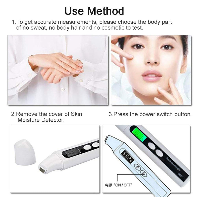 [Australia - AusPower] - Skin Analyzer Portable, 0~99.9% Skin Detector Digital LCD Skin Face Oil Analyzer Monitor Tester Detector 