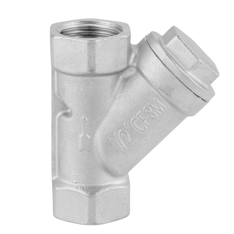 [Australia - AusPower] - Y Strainer, DN15 1/2 Inch PT Thread Stainless Steel Y Filter Strainer Pump Filter for Water Gas, 7 × 6 × 2.5 cm 