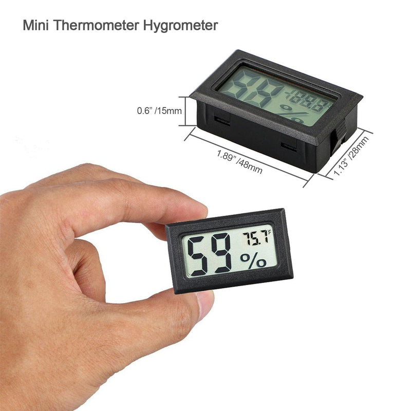 [Australia - AusPower] - 4-Pack Mini Digital Temperature Humidity Meters Gauge Indoor Thermometer Hygrometer LCD Display Fahrenheit (℉) for Reptile Tank,Jars,Guitar Case,Greenhouse, Garden, Cellar, Fridge, Closet 