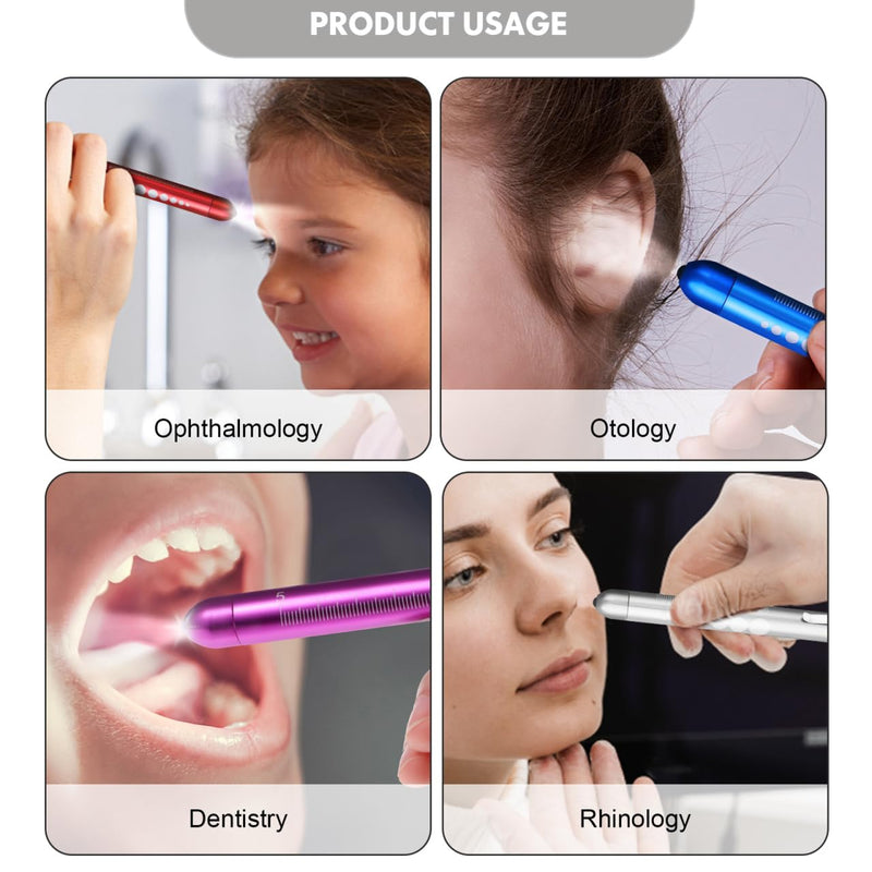 NUOBESTY 4 Pieces Pen Lamp for Nurses LED Diagnostic Light Aluminum Lightweight with Clip Medical Torch for Nursing Supplies