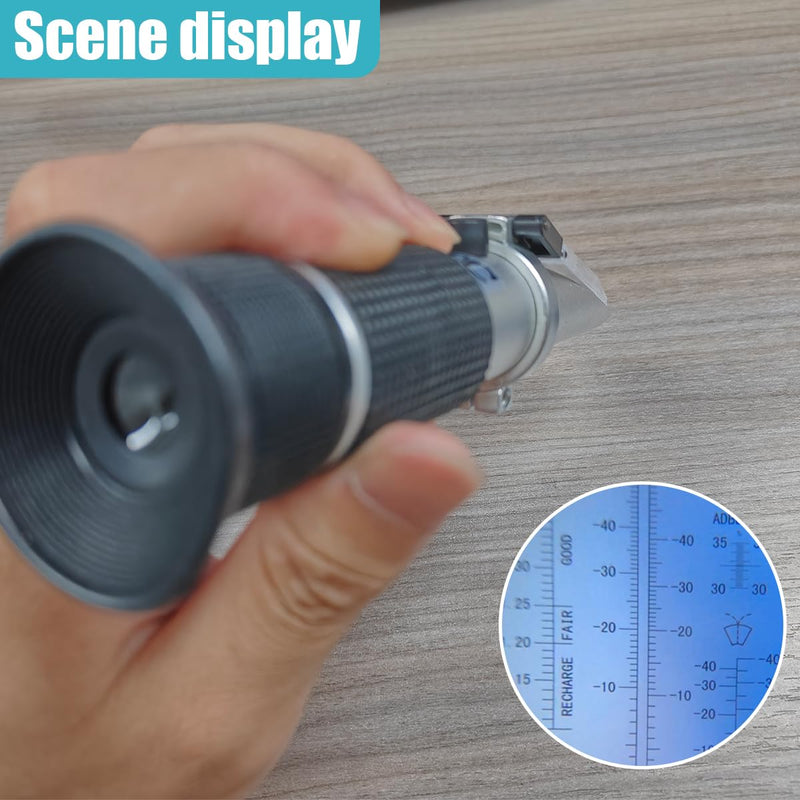 [Australia - AusPower] - Antifreeze Refractometer, Antifreeze Coolant Tester for Checking Antifreeze Freezing Point, Concentration of Ethylene Glycol & Propylene Glycol, Battery Acid Condition, Windshield Washer Fluid 