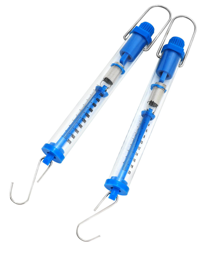 [Australia - AusPower] - QWORK Spring Scale, 10 Pack 20N Transparent Spring Balance Hanging Tube Spring Scale 