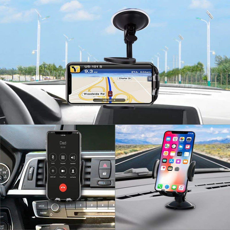 [Australia - AusPower] - Car Phone Mount, Vansky 3-in-1 Cell Holder Air Vent Dashboard Mount Windshield for iPhone Xs Max R X 8 Plus 7 6S Samsung Galaxy S9 S8 Edge S7 S6 LG Sony and More 
