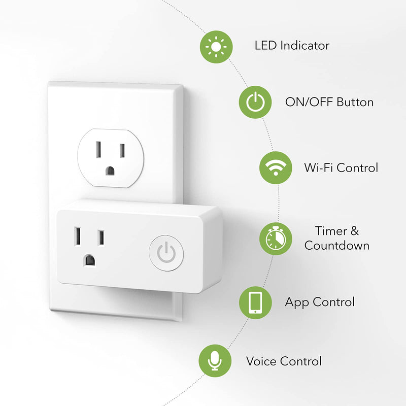 [Australia - AusPower] - BN-LINK WiFi Heavy Duty Smart Plug Outlet, No Hub Required with Timer Function, White, Compatible with Alexa and Google Assistant, 2.4 Ghz Network Only (4 Pack) 4 Pack for Alexa and Google Assistant 