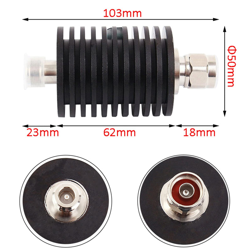[Australia - AusPower] - 50Watt N Connector Attenuator DC to 3GHz 50 Ohm (40dB) 40dB 