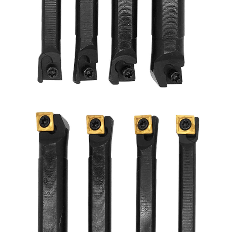 [Australia - AusPower] - Mini Metal Lathe Tools Boring Bar Set 15/64in,9/32in,5/16in,3/8in shank Turning Tool holders with CCMT21.51 CCMT06 Boring Bar Replacement Carbide Turninng Inserts for steel Turning tools bit set (ccmt21.51) 