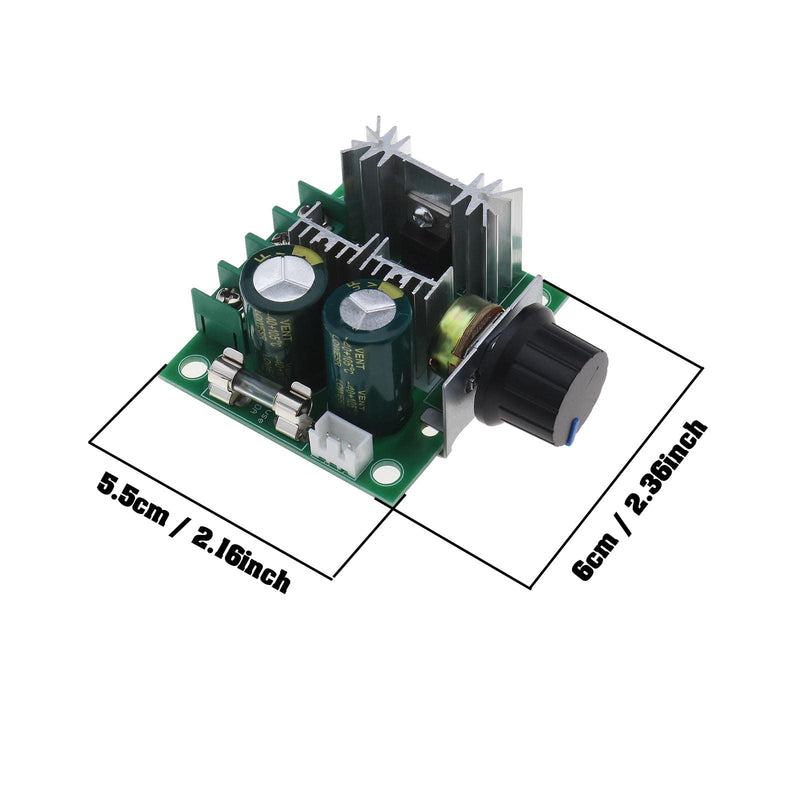 [Australia - AusPower] - Pack of 2 12V-40V 10A PWM DC Motor Speed Controller with Button High Efficiency High Torque Low Heat Speed Controller Switch 