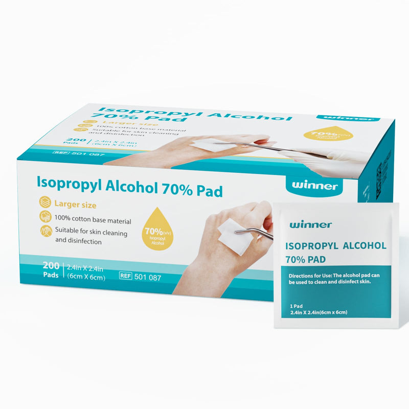 [Australia - AusPower] - Winner Isopropyl Alcohol 70% Pad, 200 Count Individually Wrapped 200 Count (Pack of 1) 