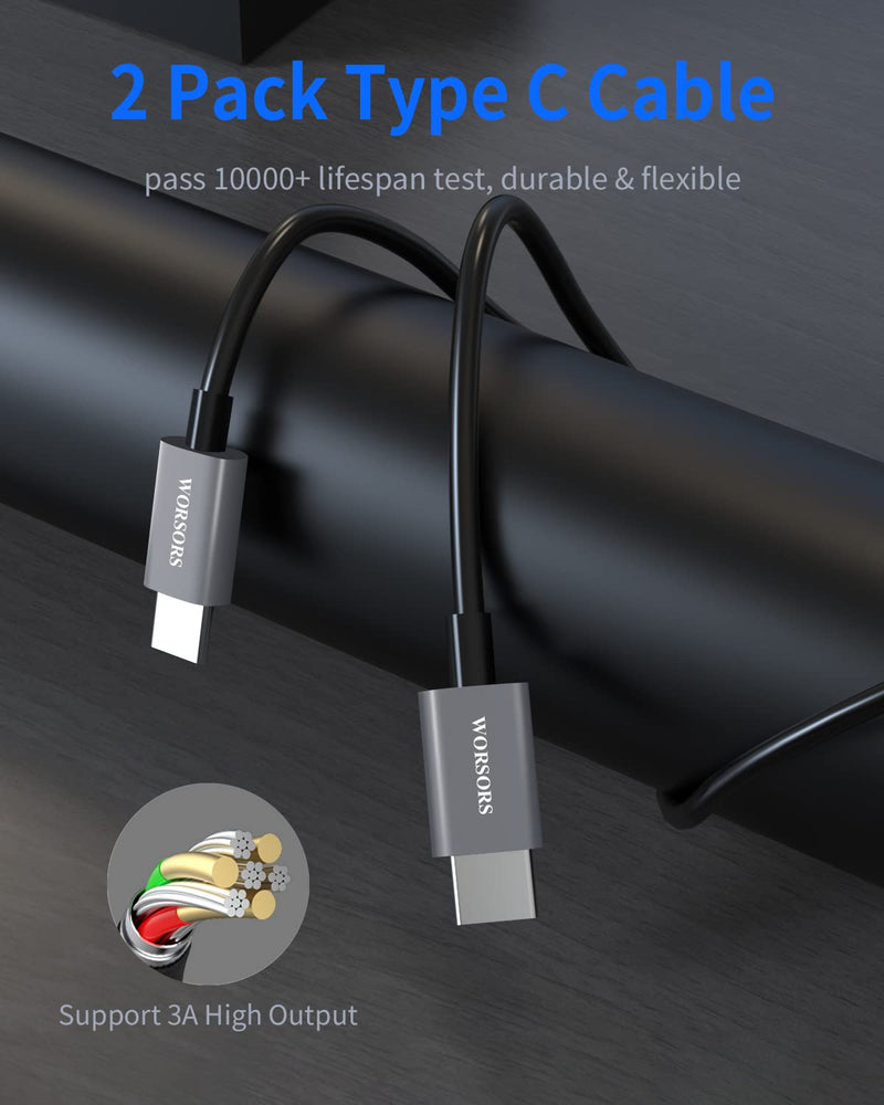 [Australia - AusPower] - Dual USB C Car Charger, 60W PD (30W + 30W) Super Fast Charging Adapter Metal for iPhone 15 Pro Max, Samsung Galaxy S24 Ultra/S24 Plus/S24/S23/S22/S21, Note 20/10, iPad Pro + 2X Type C to C Cable 3.3Ft Gray 