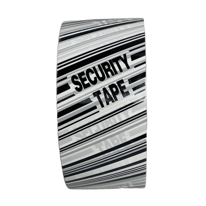 Security Tamper Proof Tape 2 Inch x 110 Yards x 6 Rolls, Stop Sign Sealing Tape Pre Printed, for Moving Boxes & Moving Supplies, Heavy Duty Shipping Packing Tape in White & Black 2 Inches x 110 Yards