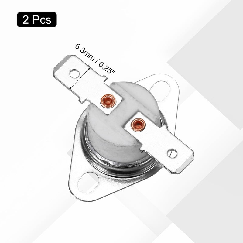 [Australia - AusPower] - uxcell 2 Pcs KSD301 Thermostat 175°C/347°F 16A Normally Closed N.C Adjust Snap Disc Temperature Switch for Microwaves,Oven,Coffee Maker,Ceramic Material 