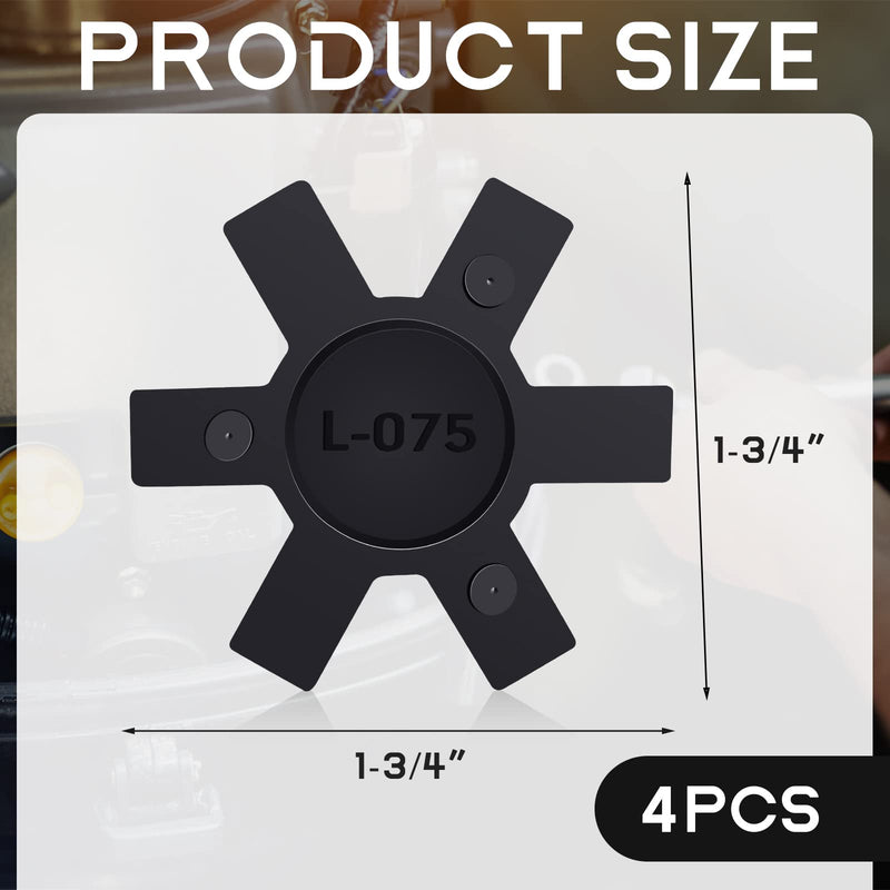[Australia - AusPower] - Flexible NBR Rubber Spider Insert Solid Spider Center Inserts Suitable for L Jaw Coupling Set, Black (4 Pcs, L075) 4 