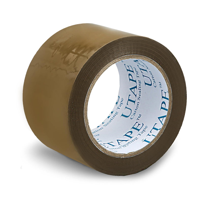 Brown Packing Tape 3 inches x 77 Yards, Package Tape for Shipping Moving Sealing Cartons, Strong Tan Heavy Duty Tape, Single Brown Tape Roll for Moving Boxes Large, Cardboard & Moving Supplies 3"x77 yards