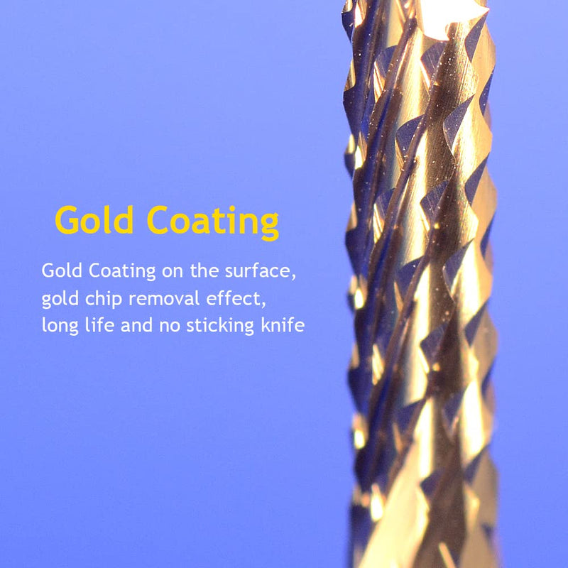 [Australia - AusPower] - EU_HOZLY Titanium Coat Carbide 3.175mmX0.5mmX3mm End Mill Engraving Bits CNC Rotary Burrs Pack Of 10 0.5mm 