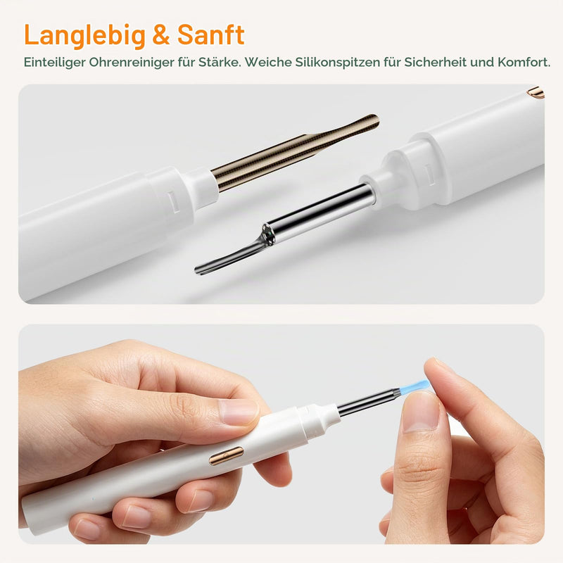 Ear Wax Remover Otoscope with Screen, Ear Cleaner with Otoscope for Home - No Phone, No App, No WiFi, One Button Operation, Wireless Earwax Camera 1080P HD