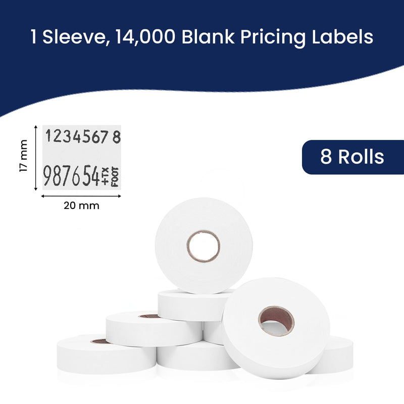 Pricing Labels for Monarch 1136 White - 14,000 Labels w/ 8 Rolls Value Pack, 1 Sleeve - Made in USA