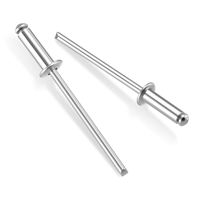 [Australia - AusPower] - WORKPRO 200Pcs Aluminum Blind Rivets, 1/8" x 3/8" Pop Rivets Assortment, Aluminum Grip and Steel Mandrel, for Metal, Marine Boat, Automotive, Railway, and Duct Work- Pack of 200, Silver 1/8" x 3/8" 