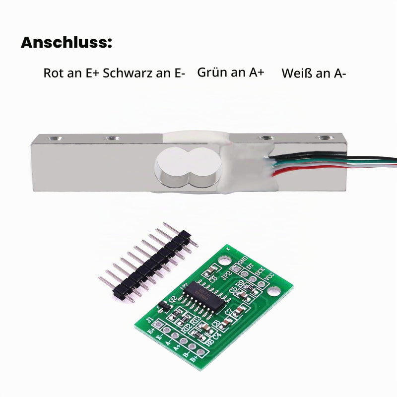 Pack of 2 5 kg Load Cell Weight Sensors Digital Scales Load Cell + 2 Pieces HX711 Load Cell Weight Sensor Module for Arduino Microcontroller DIY (5 kg + HX711) 5 kg + HX711