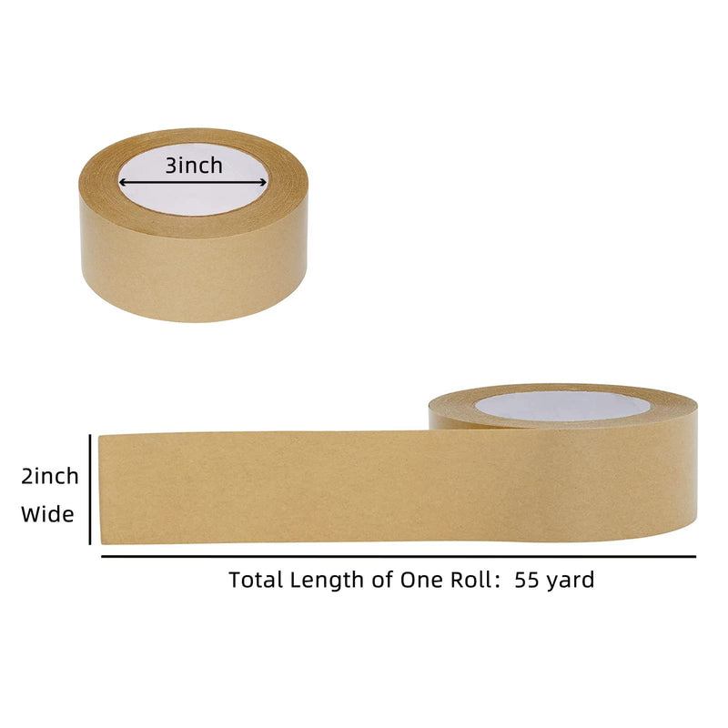 [Australia - AusPower] - TooCust Kraft Paper Tape Self Adhesive,2" X55YD,Brown Paper Tape, Biodegradable Brown Packing Tape,Paper Packing Tape with Strong Adhesive,1 Roll 1 