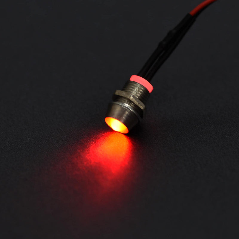 [Australia - AusPower] - uxcell LED Indicator Light AC/DC 110V 8mm Panel Mount Red LED Signal Lamp Metal Shell 2Pcs 