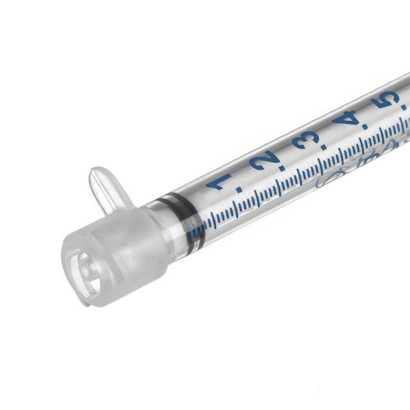 [Australia - AusPower] - BASIK Silicone O-Ring Syringes, 1mL Compatible With ENFIT Connections, 24-Pack with Caps, Reusable 