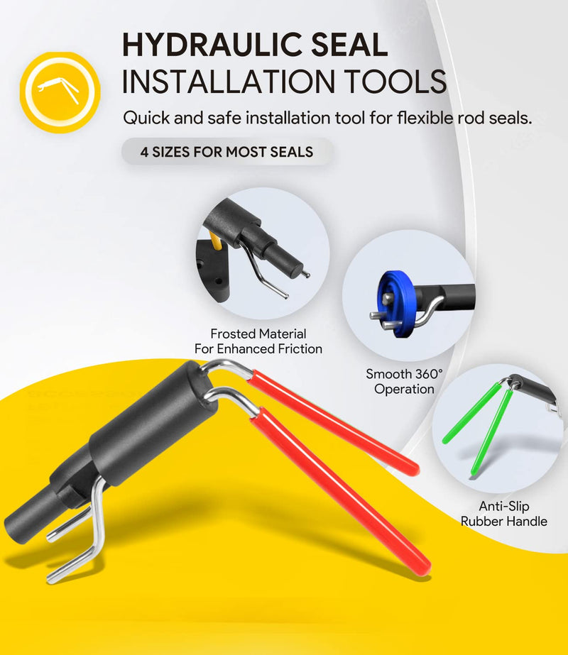 [Australia - AusPower] - 6 Pack Hydraulic Seal Installation Tools, Hydraulic Cylinder Piston Repair Rebuild Seal Kit, U-Cup Rod Seal Installation Tool Kits Upgraded Super Strong Seal Twistor Install Tool Set 