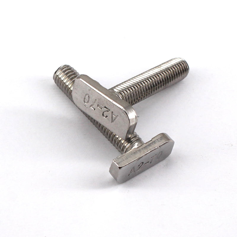 [Australia - AusPower] - 20Pcs M10x25 304 Stainless Steel T-Slot Bolt T-Shaped Bolt Screw 23mm Head Size 