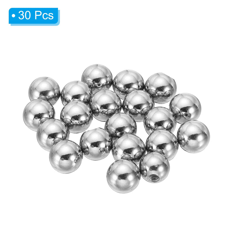 [Australia - AusPower] - PATIKIL M4 x 12mm Ball Nuts Knob, 30 Pack Steel Drilling Ball Caps Blind Hole Handle Nut Decoration for Furniture Lamp or DIY Project, Silver Tone M4x12mm 